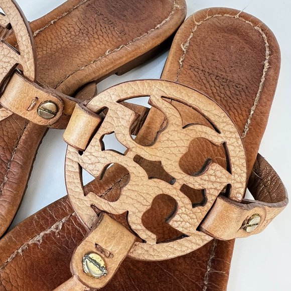 TORY BURCH Original Iconic Classic Miller Logo Leather Sandals - Picture 4 of 7